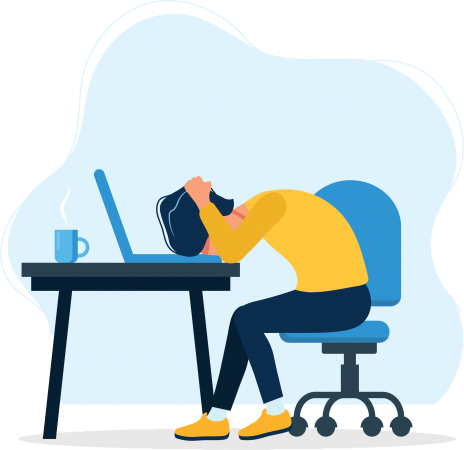 Illustration of person overloaded at work